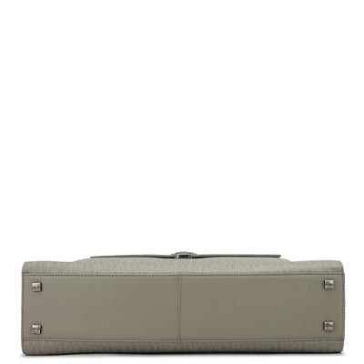 Monogram Franzy Leather Laptop Bag - Stone Grey
