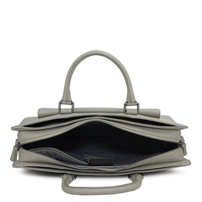 Monogram Franzy Leather Laptop Bag - Stone Grey