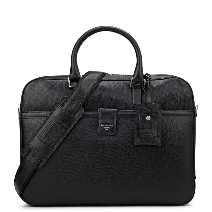 Franzy Leather Laptop Bag - Black