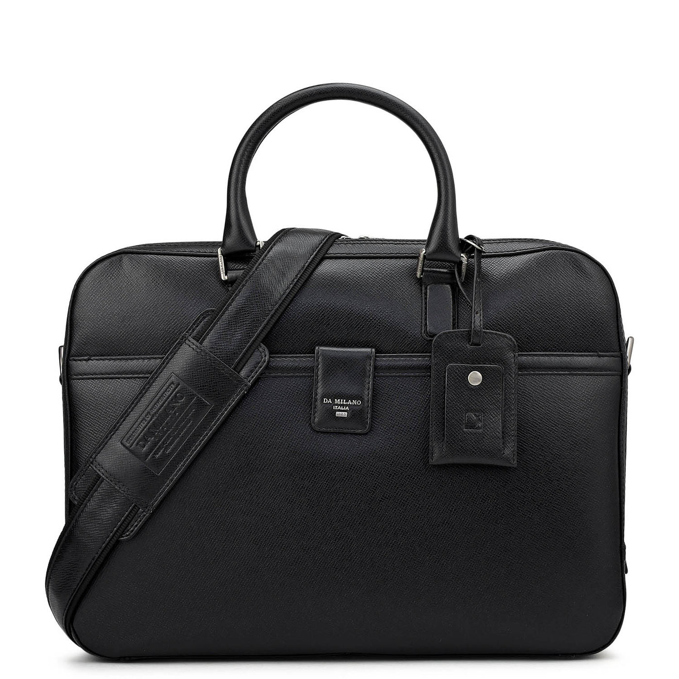 Franzy Leather Laptop Bag - Black