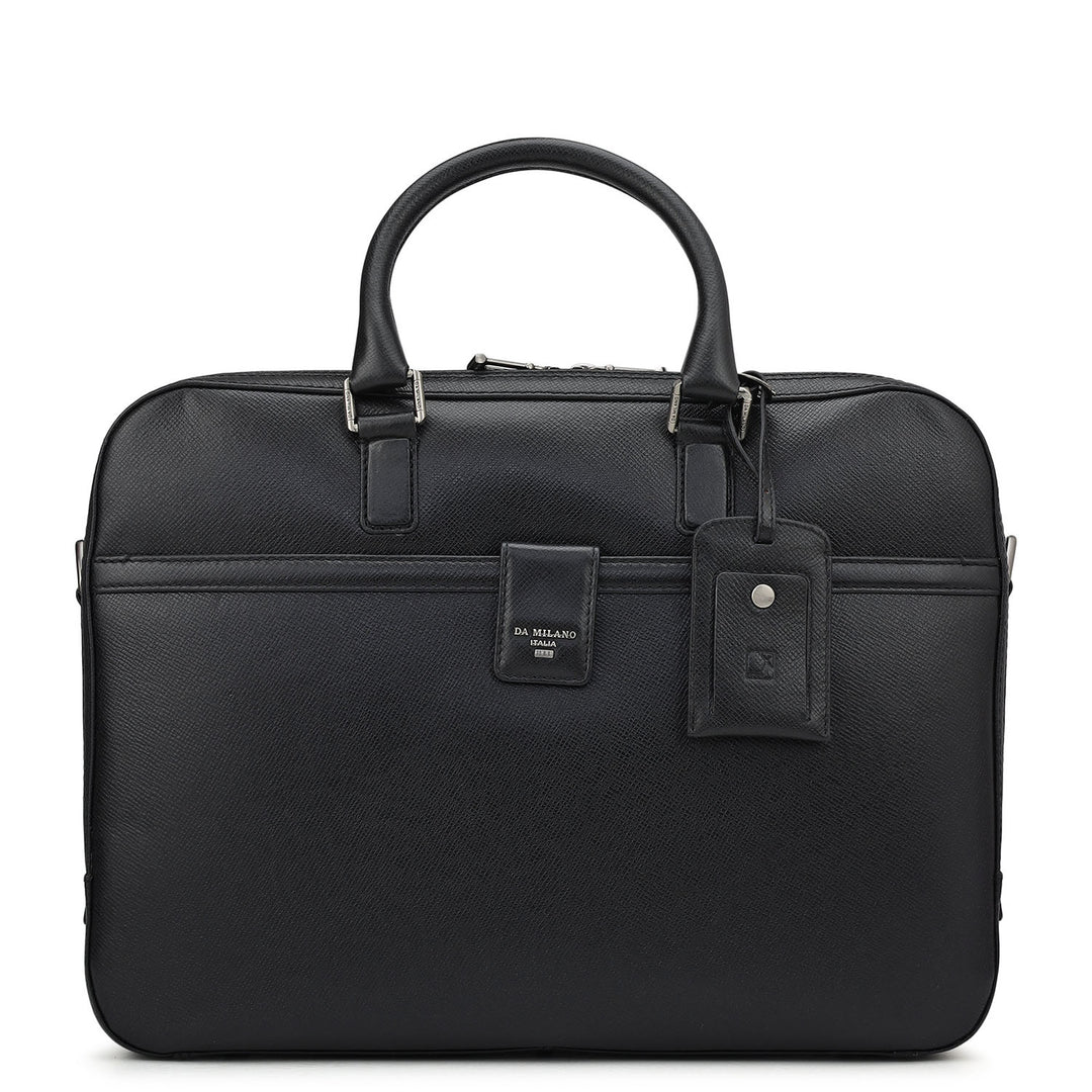 Franzy Leather Laptop Bag - Black