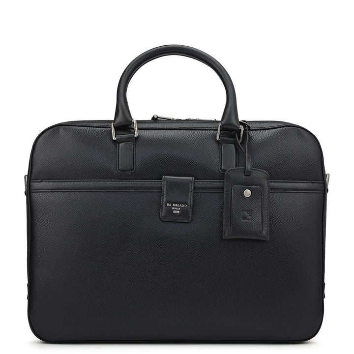 Franzy Leather Laptop Bag - Black
