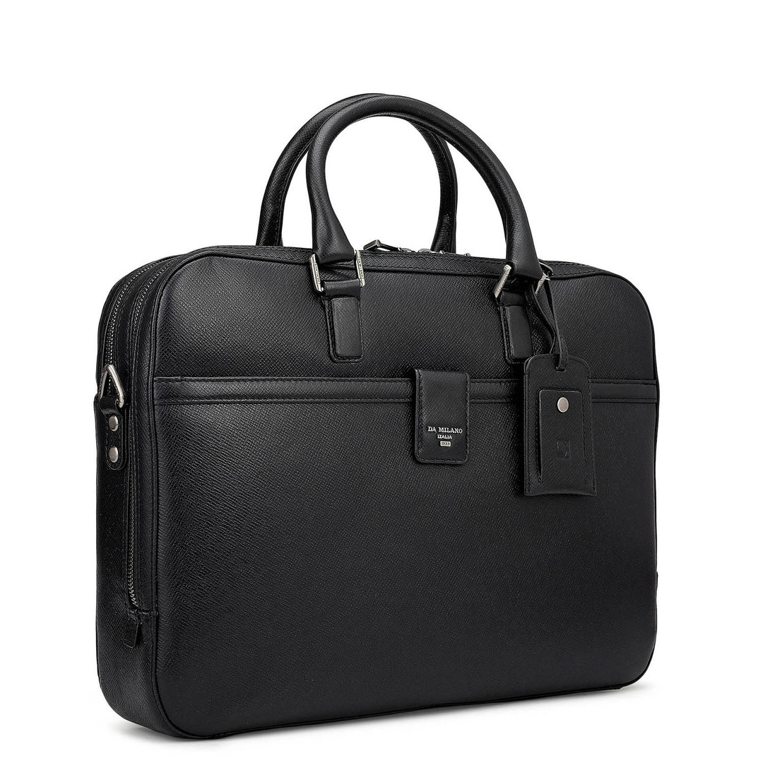 Franzy Leather Laptop Bag - Black