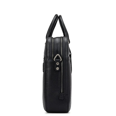 Franzy Leather Laptop Bag - Black
