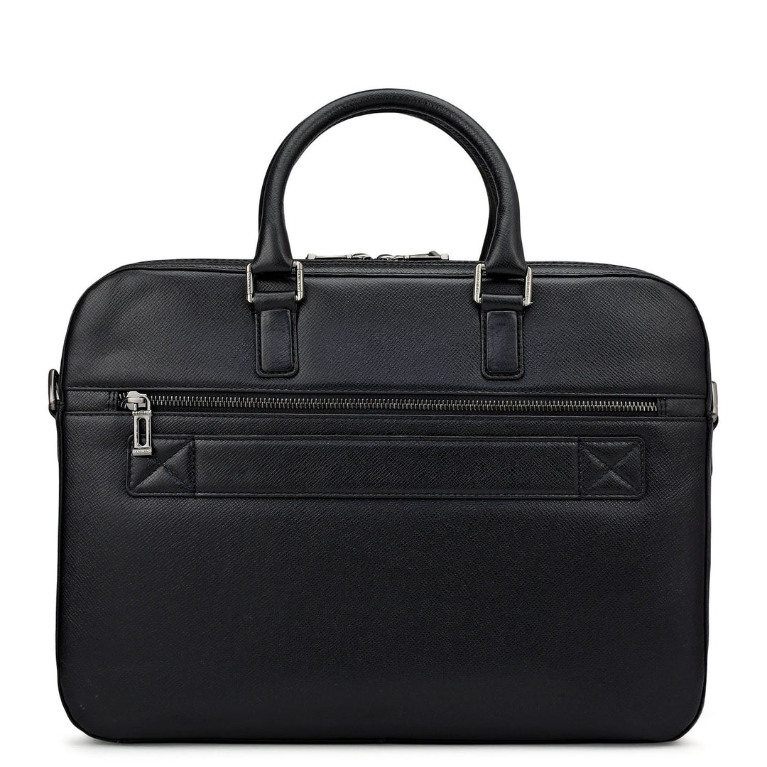 Franzy Leather Laptop Bag - Black
