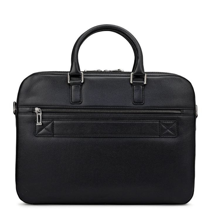 Franzy Leather Laptop Bag - Black