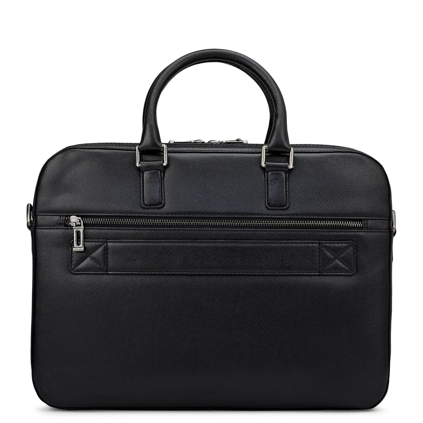 Franzy Leather Laptop Bag - Black