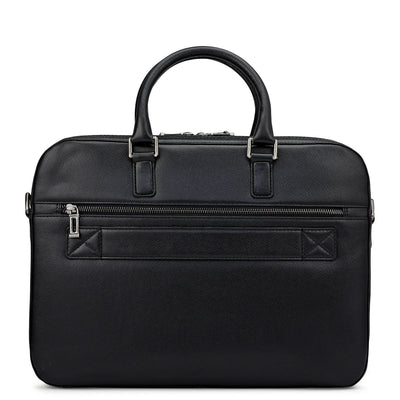 Franzy Leather Laptop Bag - Black