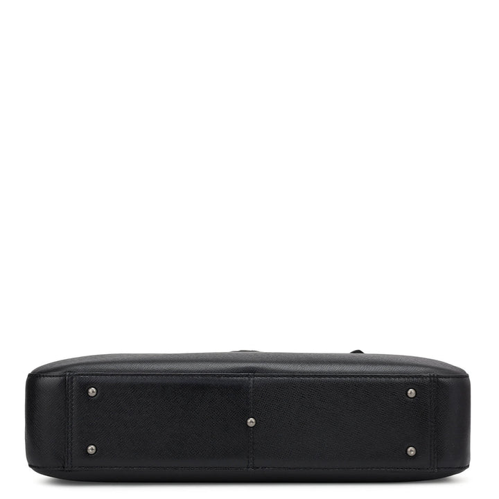 Franzy Leather Laptop Bag - Black