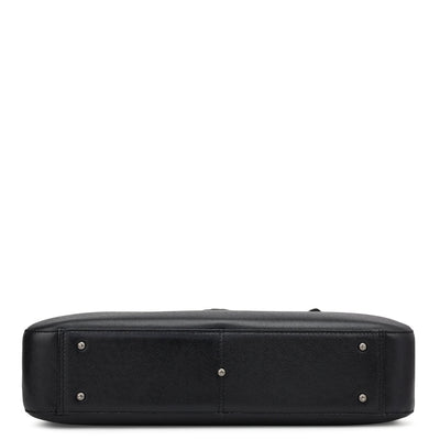 Franzy Leather Laptop Bag - Black