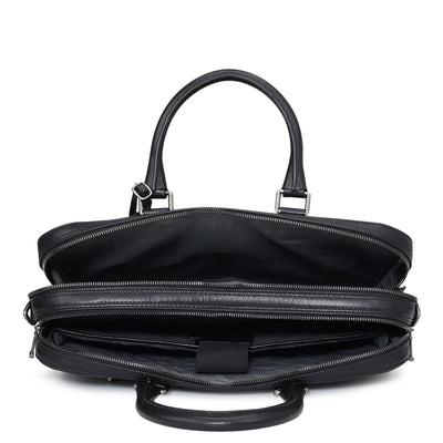 Franzy Leather Laptop Bag - Black