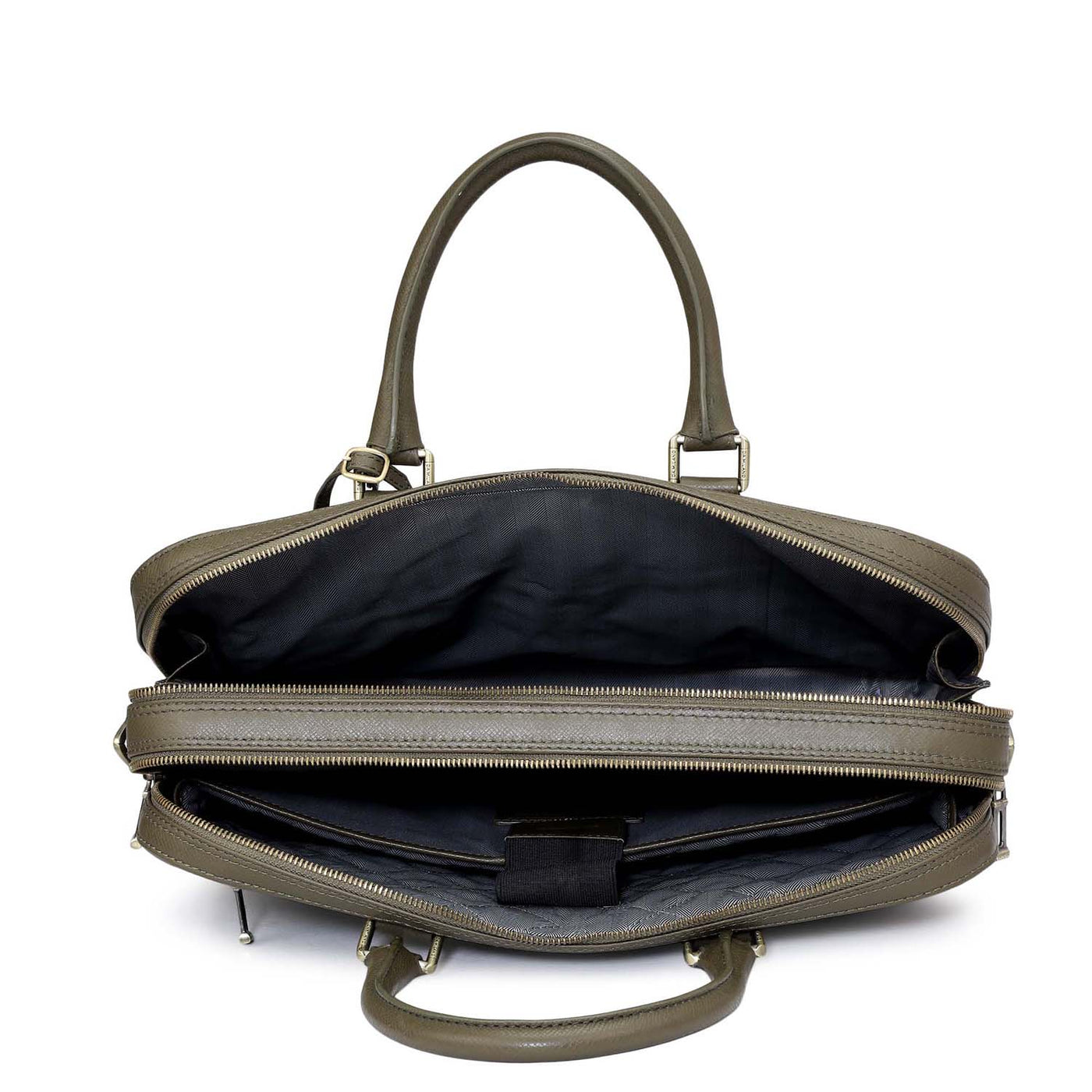 Franzy Leather Laptop Bag - Military Green