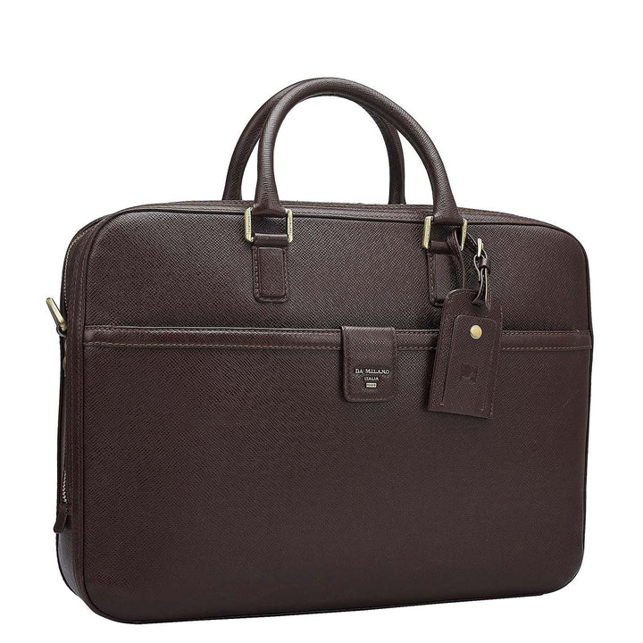 Franzy Leather Laptop Bag - Chocolate