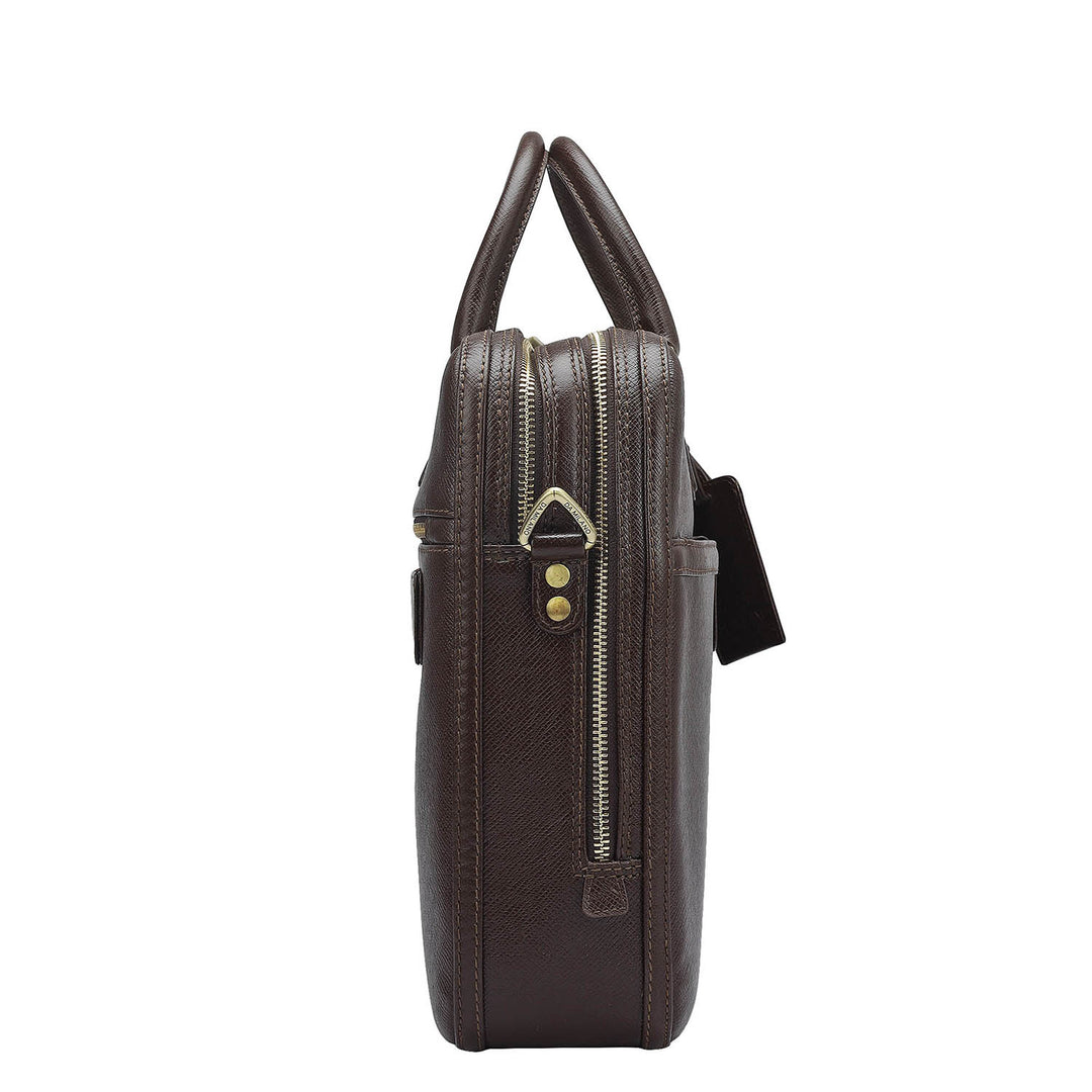 Franzy Leather Laptop Bag - Chocolate