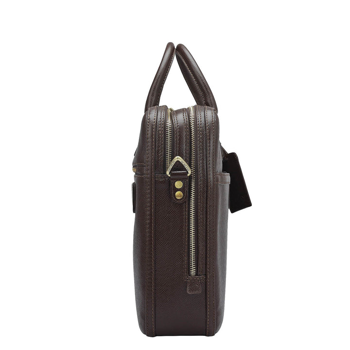 Franzy Leather Laptop Bag - Chocolate