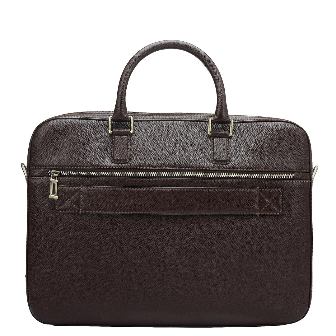 Franzy Leather Laptop Bag - Chocolate