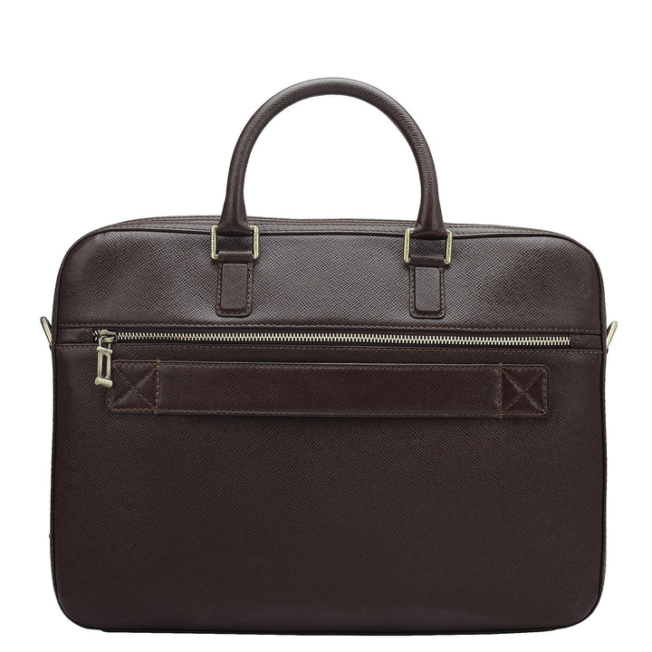 Franzy Leather Laptop Bag - Chocolate