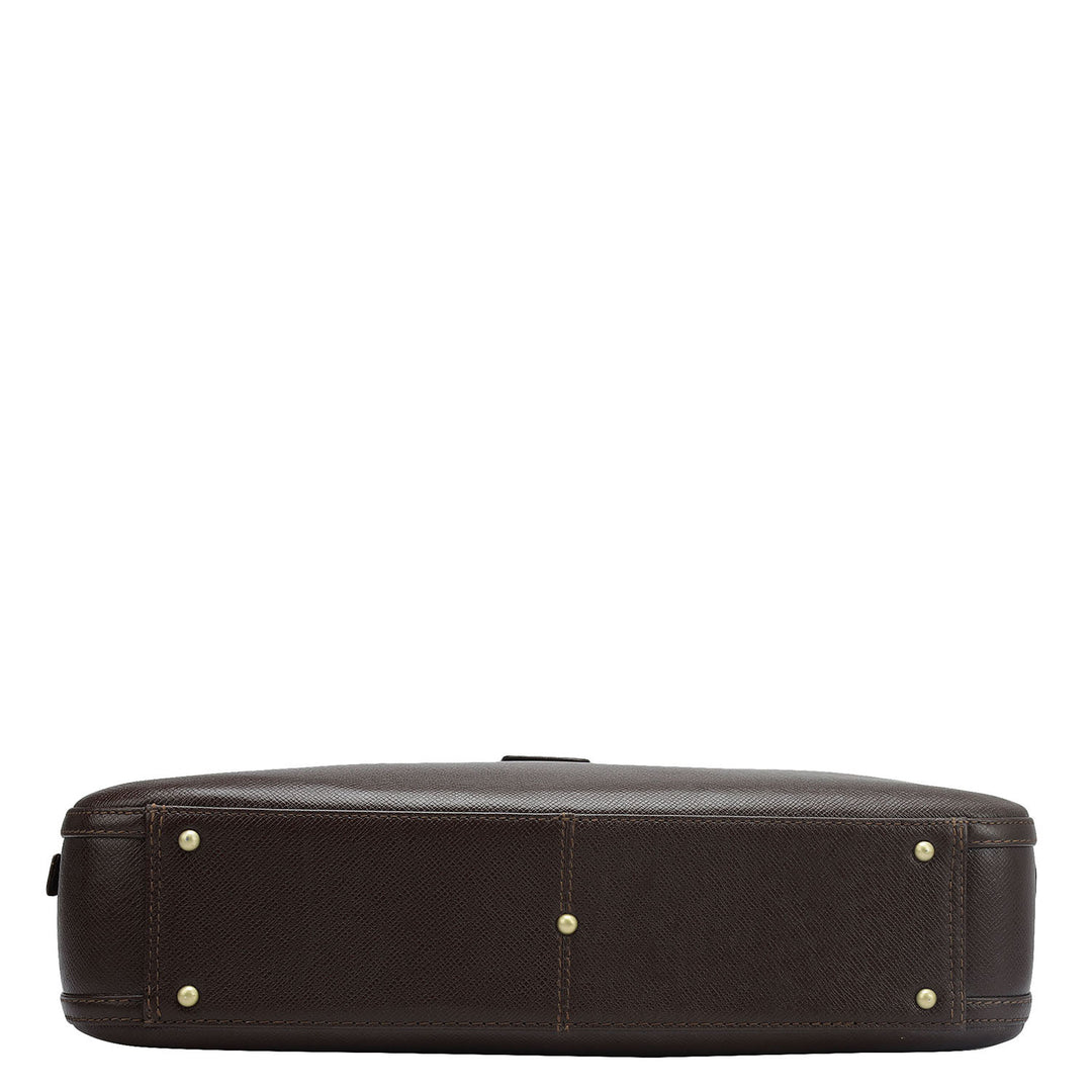 Franzy Leather Laptop Bag - Chocolate