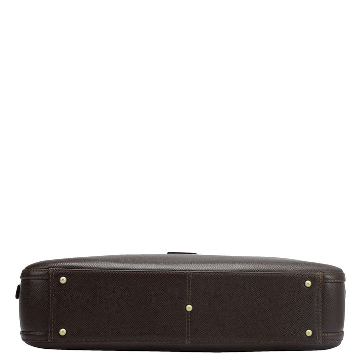Franzy Leather Laptop Bag - Chocolate