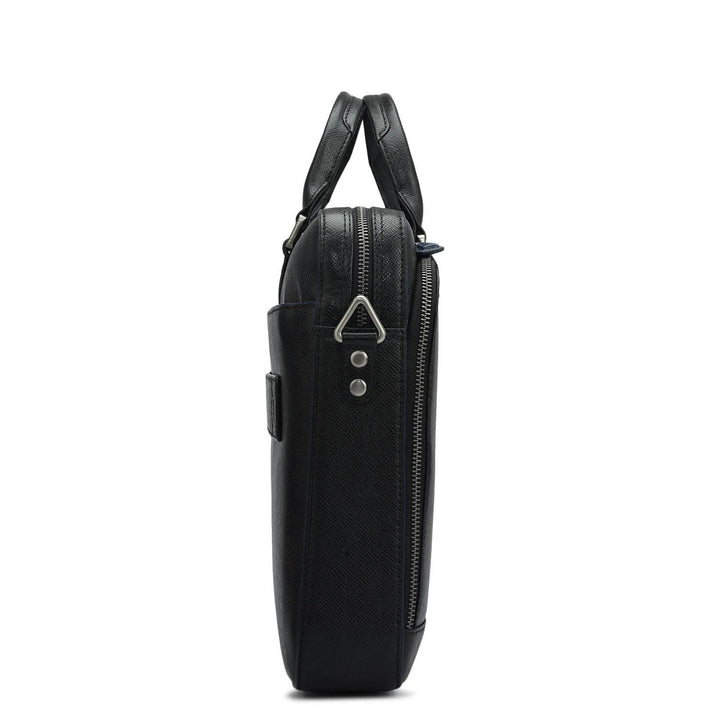 Franzy Leather Laptop Bag - Black