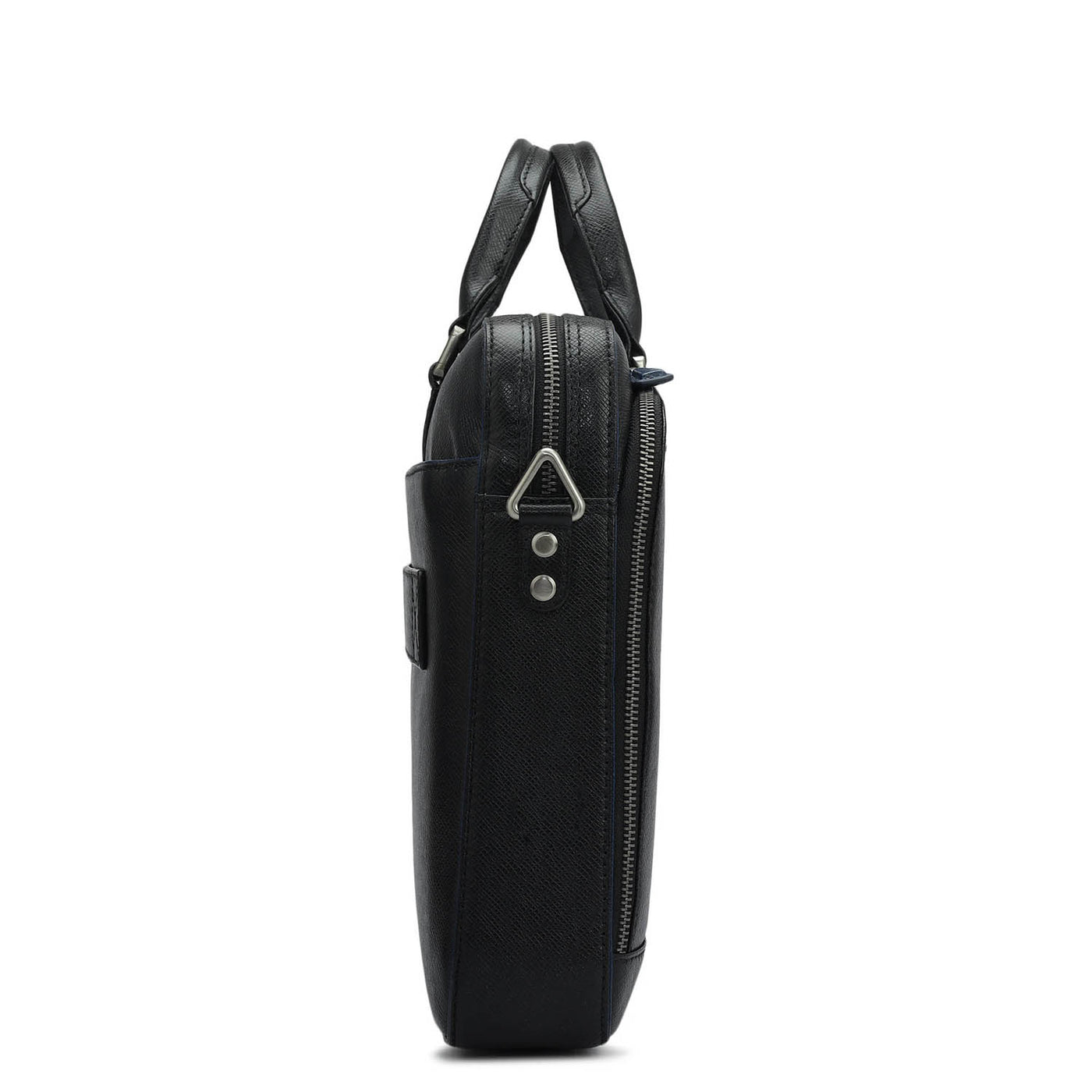 Franzy Leather Laptop Bag - Black