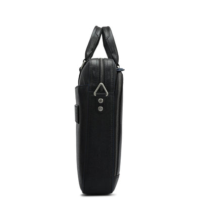 Franzy Leather Laptop Bag - Black