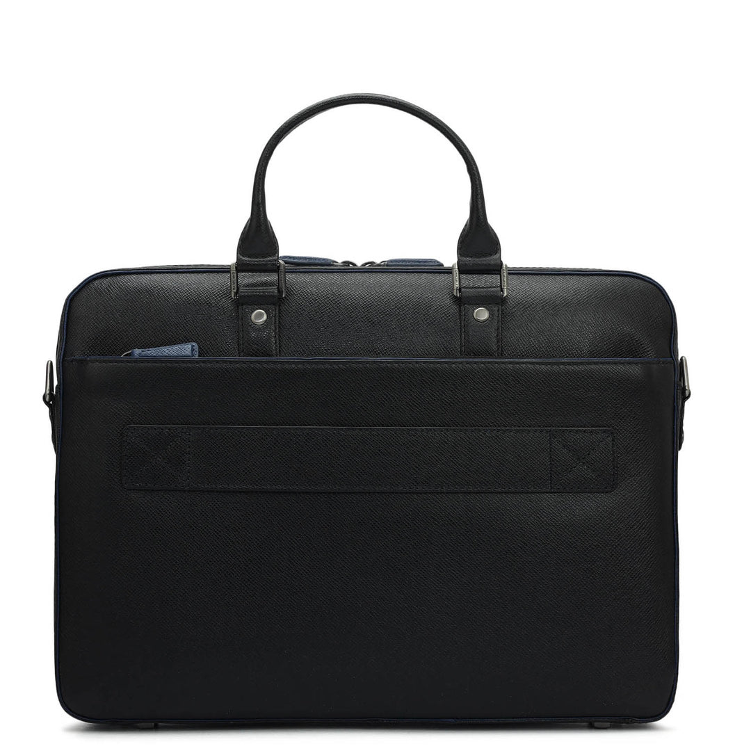 Franzy Leather Laptop Bag - Black