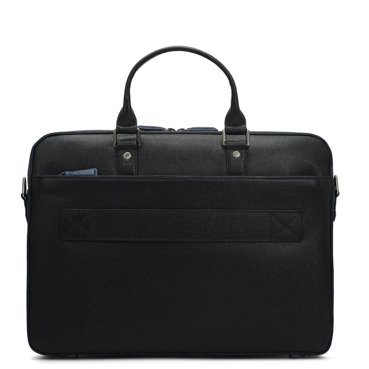 Franzy Leather Laptop Bag - Black