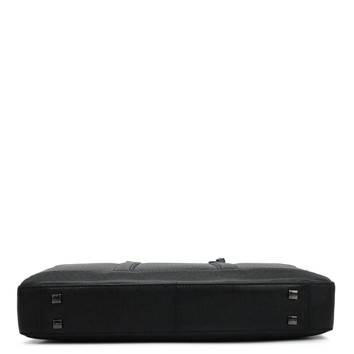 Franzy Leather Laptop Bag - Black