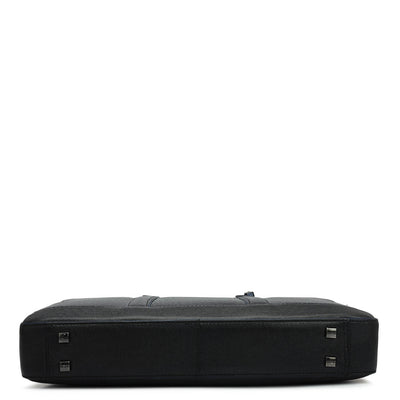 Franzy Leather Laptop Bag - Black
