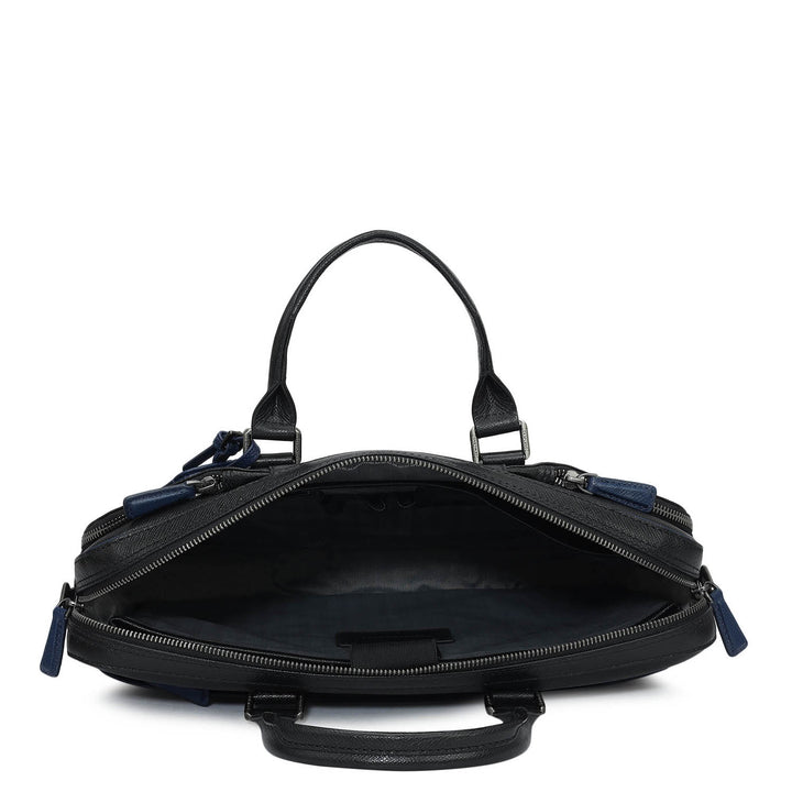 Franzy Leather Laptop Bag - Black