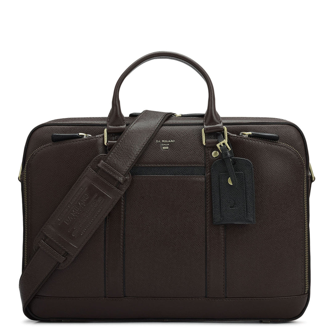 Franzy Leather Laptop Bag - Chocolate