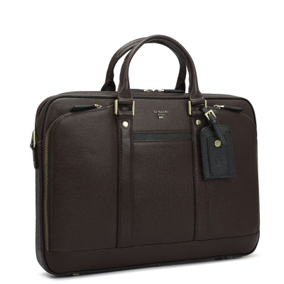 Franzy Leather Laptop Bag - Chocolate