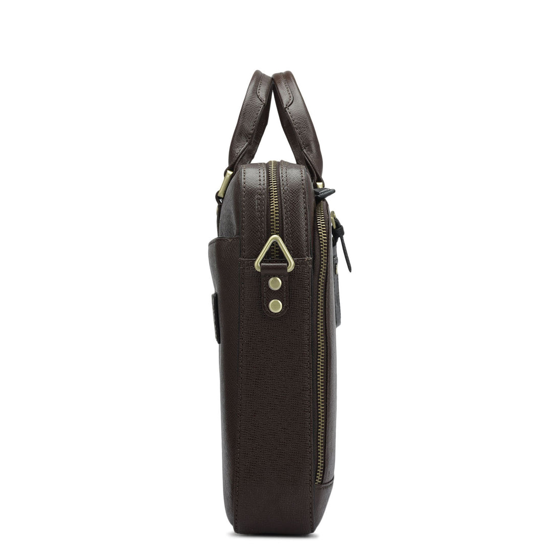 Franzy Leather Laptop Bag - Chocolate