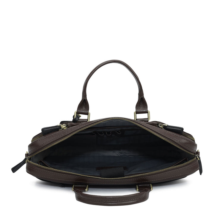 Franzy Leather Laptop Bag - Chocolate