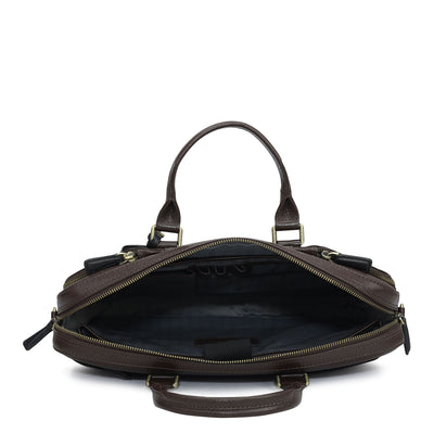 Franzy Leather Laptop Bag - Chocolate