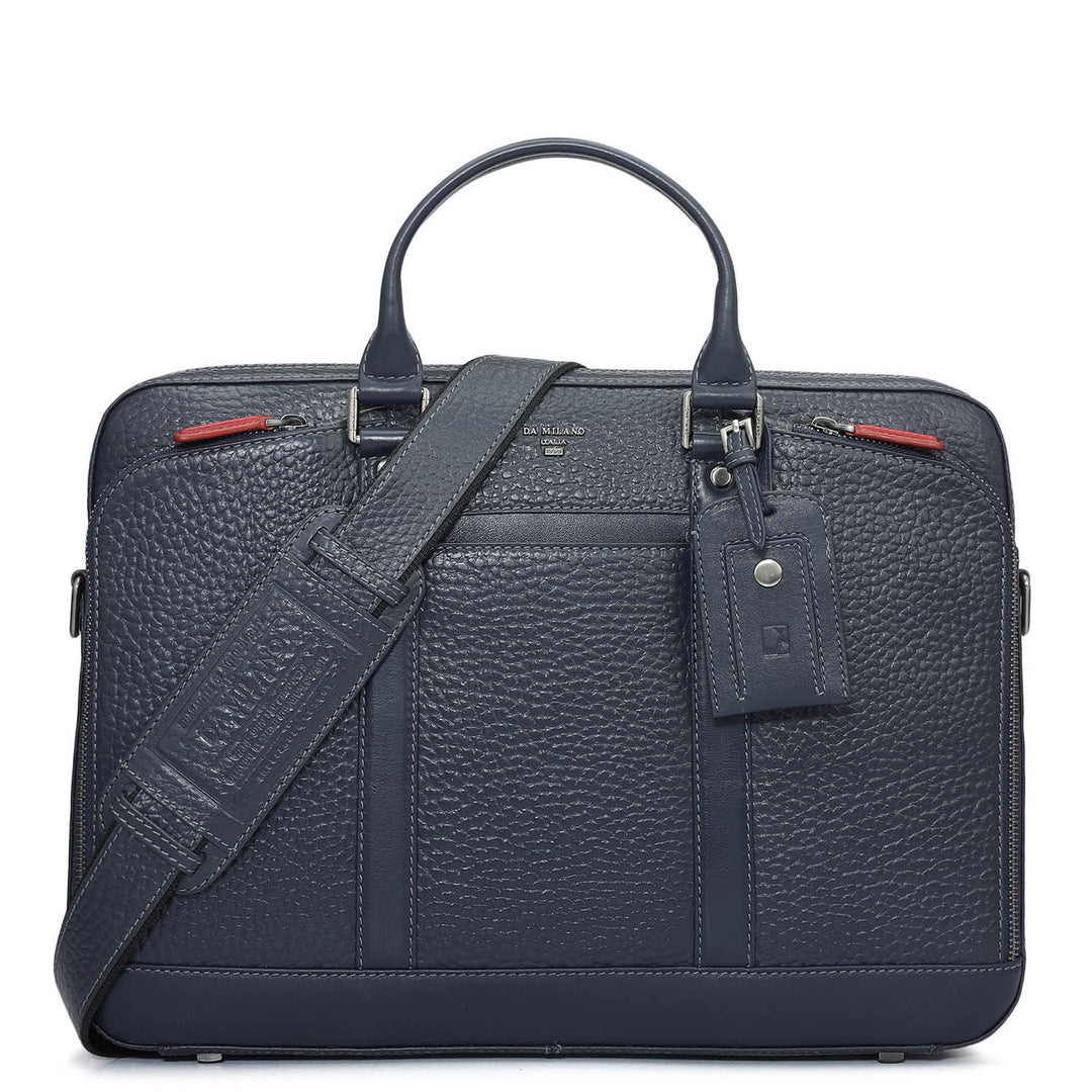 Bub Leather Laptop Bag - Navy