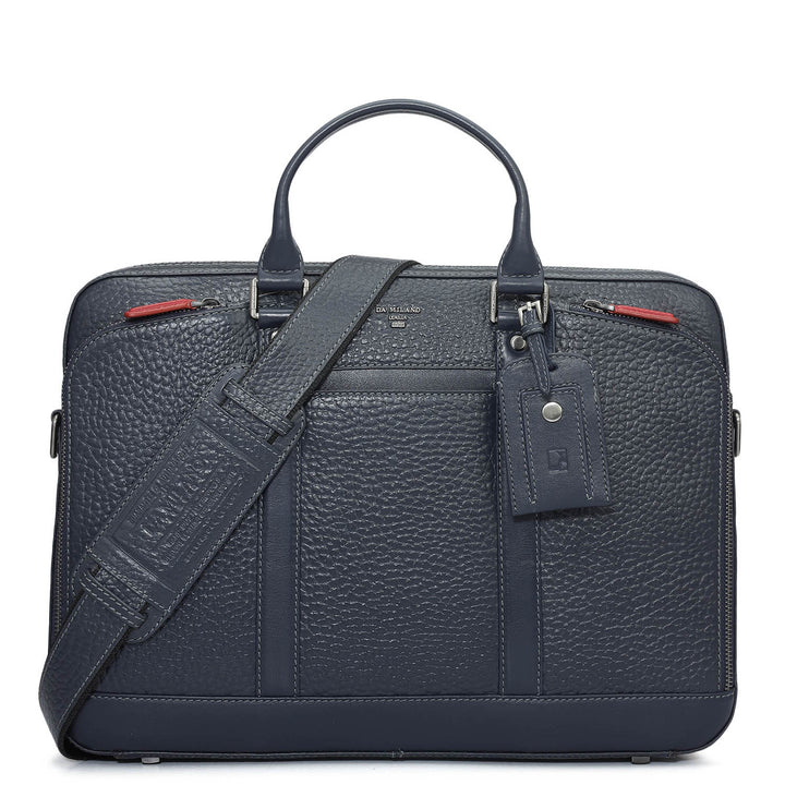 Bub Leather Laptop Bag - Navy