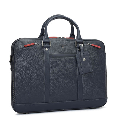 Bub Leather Laptop Bag - Navy
