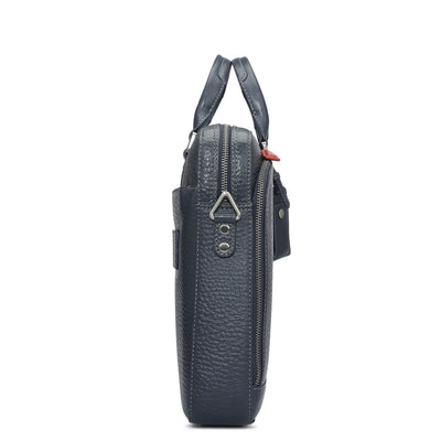 Bub Leather Laptop Bag - Navy