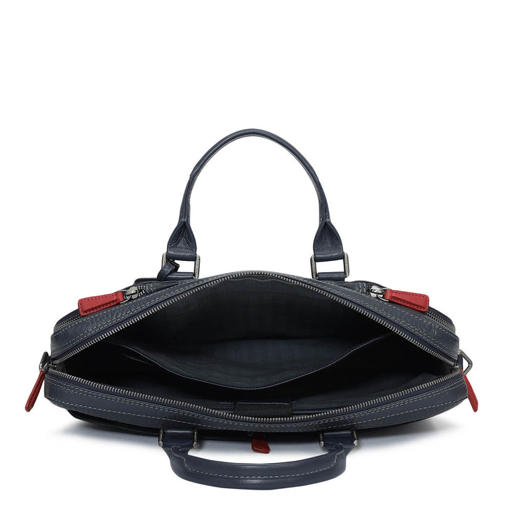 Bub Leather Laptop Bag - Navy