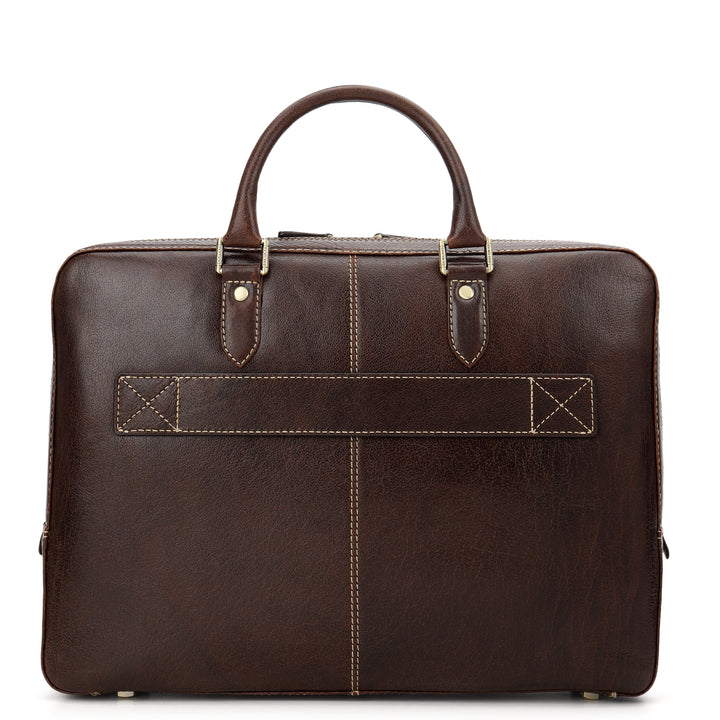 Elephant-Pattern Laptop Bag (M) - Brown