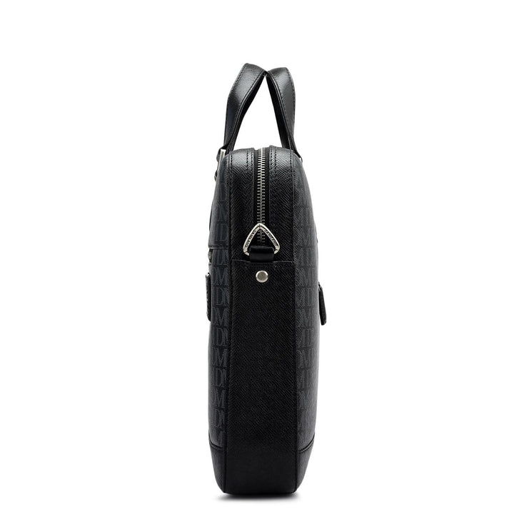 Monogram Franzy Leather Laptop Bag - Black