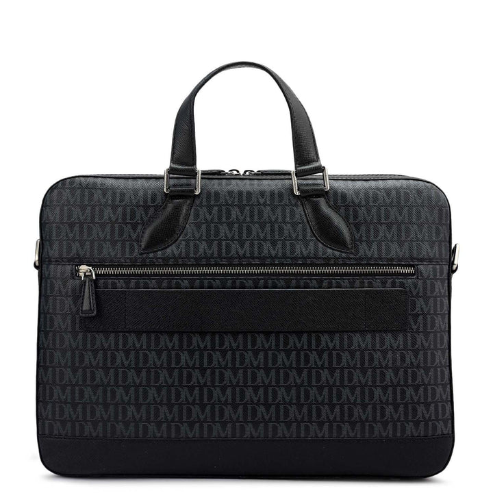 Monogram Franzy Leather Laptop Bag - Black