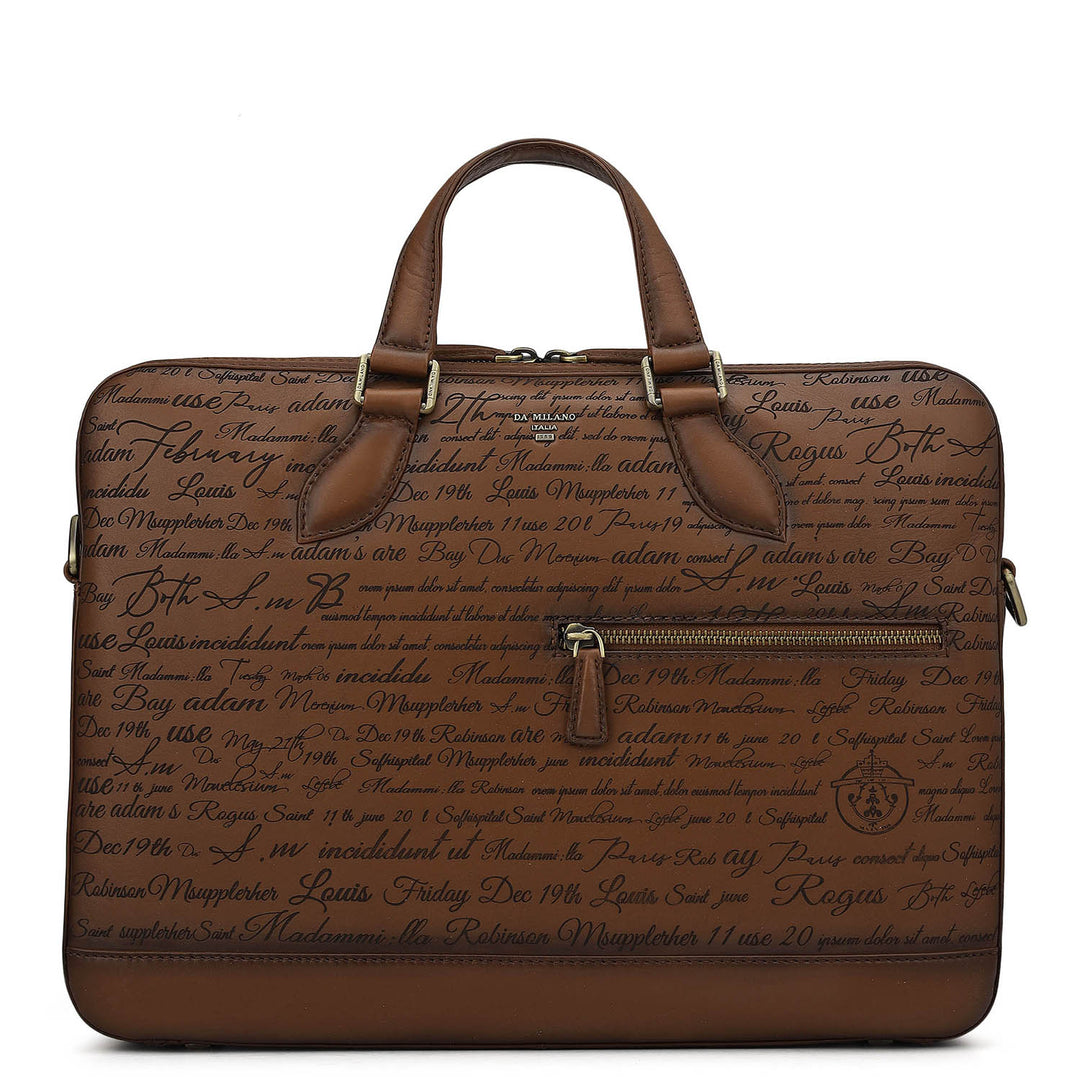 Signato Leather Laptop Bag - Cognac