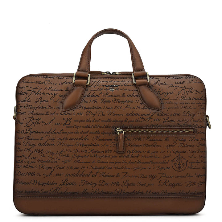 Signato Leather Laptop Bag - Cognac