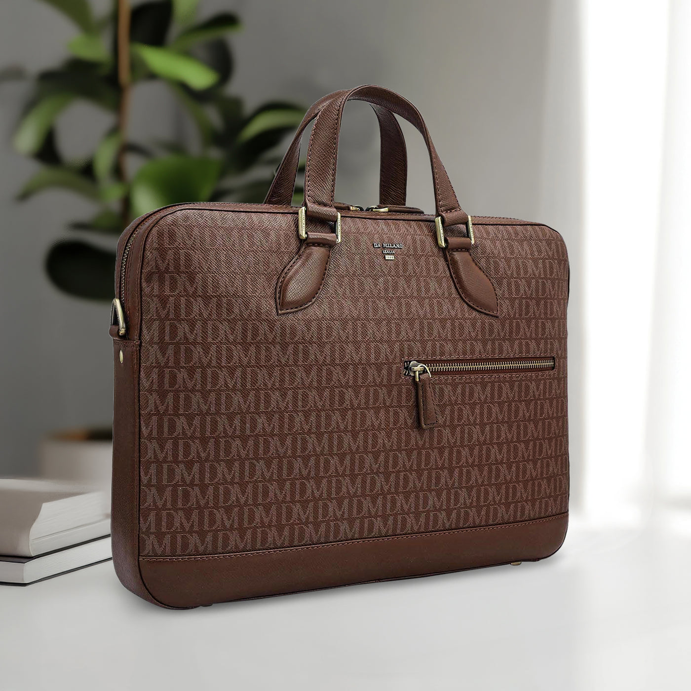 Monogram Franzy Leather Laptop Bag - Date