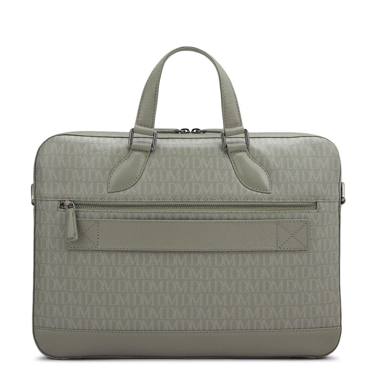 Monogram Franzy Leather Laptop Bag - Stone Grey