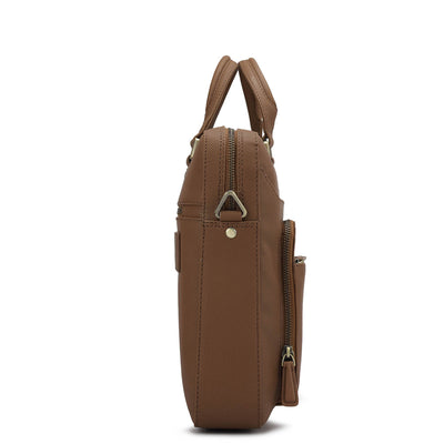 Fish Leather Laptop Bag - Cognac
