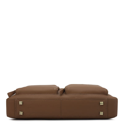 Fish Leather Laptop Bag - Cognac
